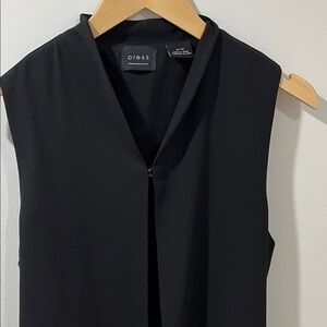 Women’s Duster Vest XS Sleeveless Black Long Blazer Vest with Belt Topper XS EUC